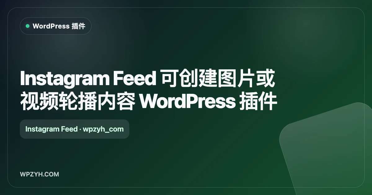Instagram Feed 可创建图片或视频轮播内容 WordPress 插件