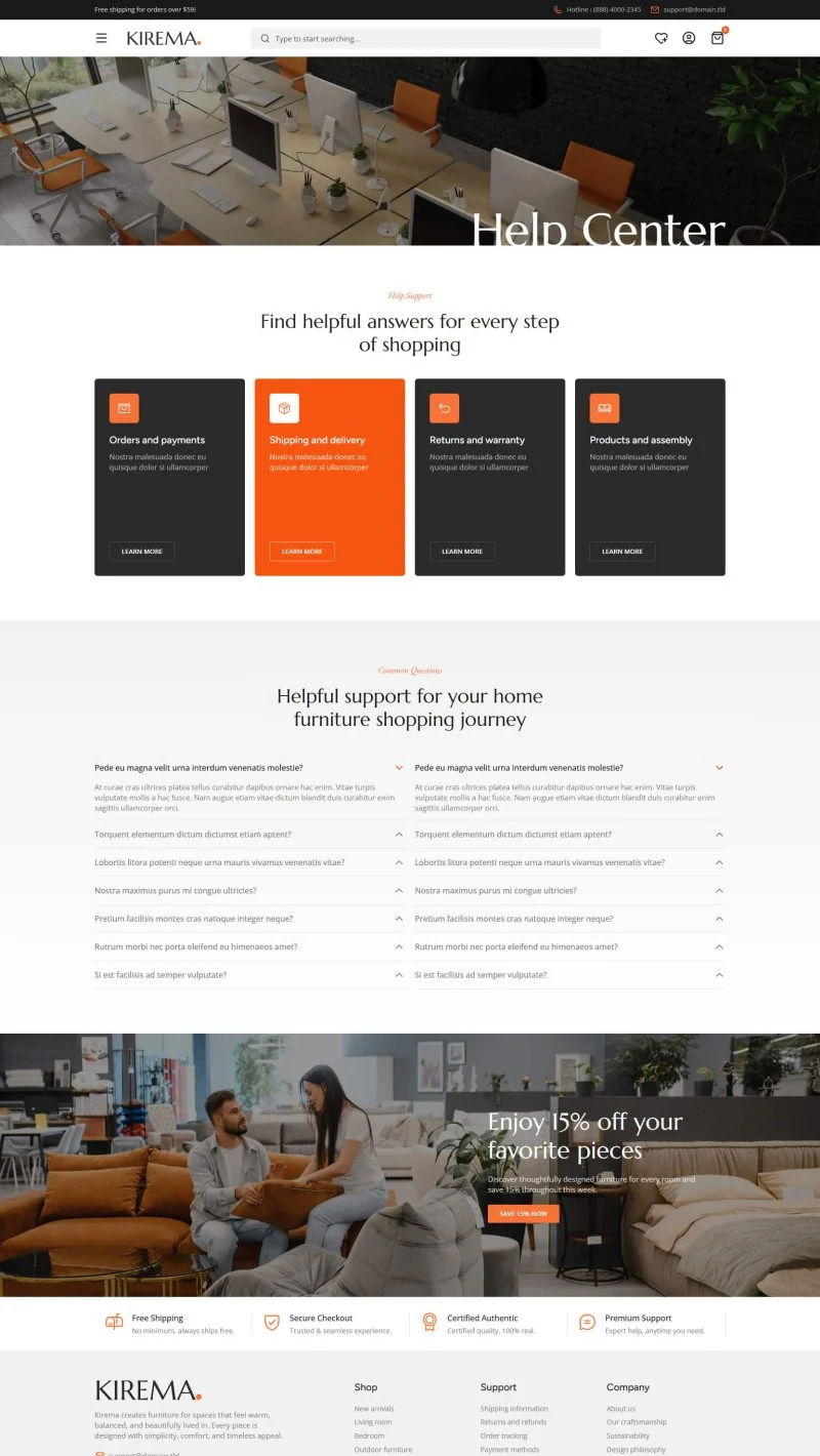 家居装饰Elementor网站模板_一键导入快速建站插图4-WP资源海 家居用品 Elementor 模板帮助中心预览