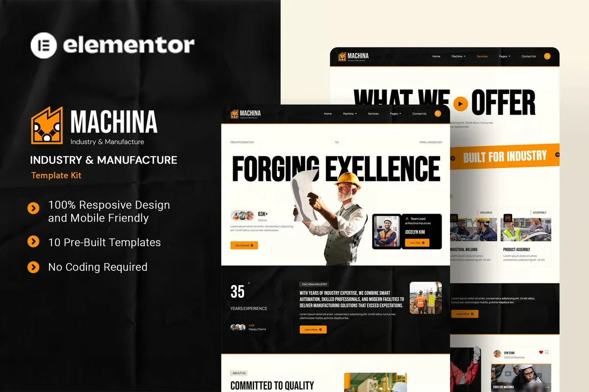 制造业Elementor网站模板_一键导入快速建站
