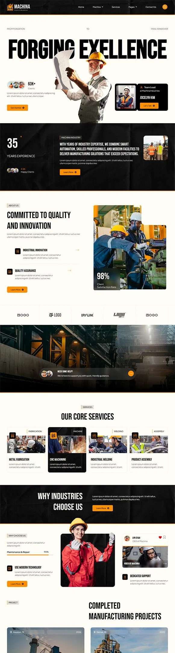 制造业Elementor网站模板_一键导入快速建站插图1-WP资源海 制造业 Elementor 模板首页预览