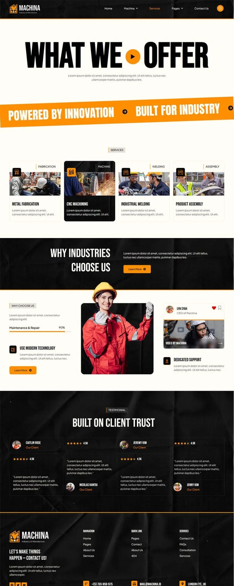制造业Elementor网站模板_一键导入快速建站插图4-WP资源海 制造业 Elementor 模板服务页面预览