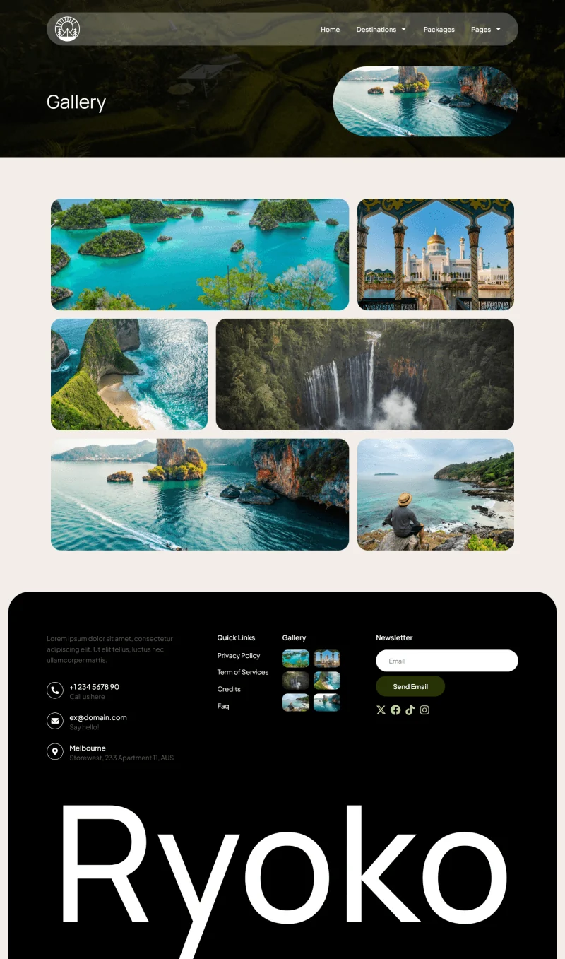 户外/旅行 Elementor 模板图片展示预览