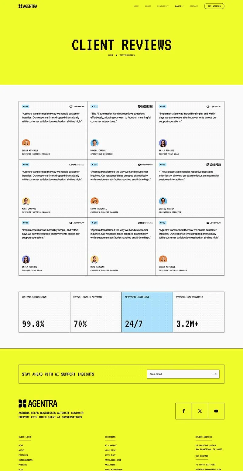 人工智能Elementor网站模板_一键导入快速建站插图4-WP资源海 AI Elementor 模板客户评价预览