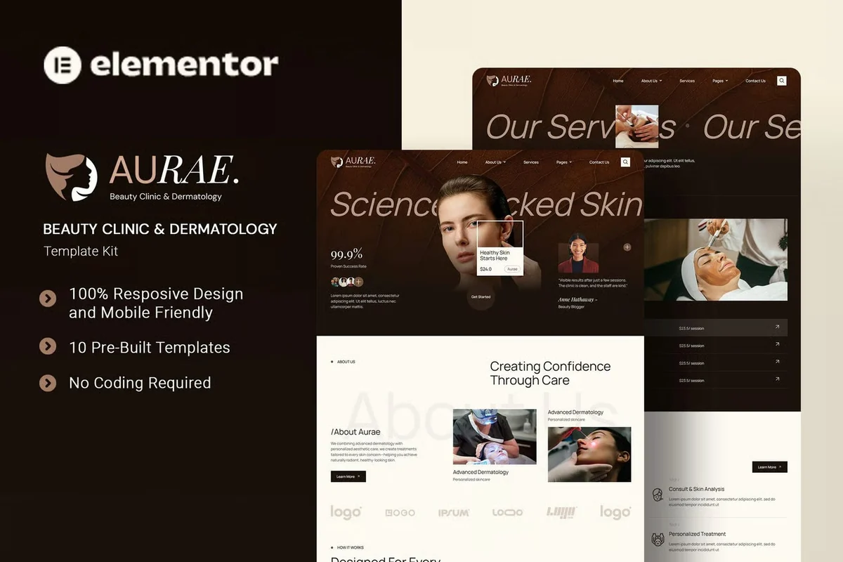 美容美发Elementor网站模板_一键导入快速建站插图-WP资源海 美容/美发 Elementor 网站模板封面