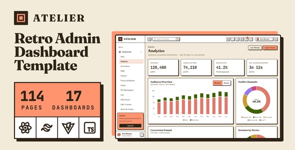 Atelier 管理后台 HTML 模板