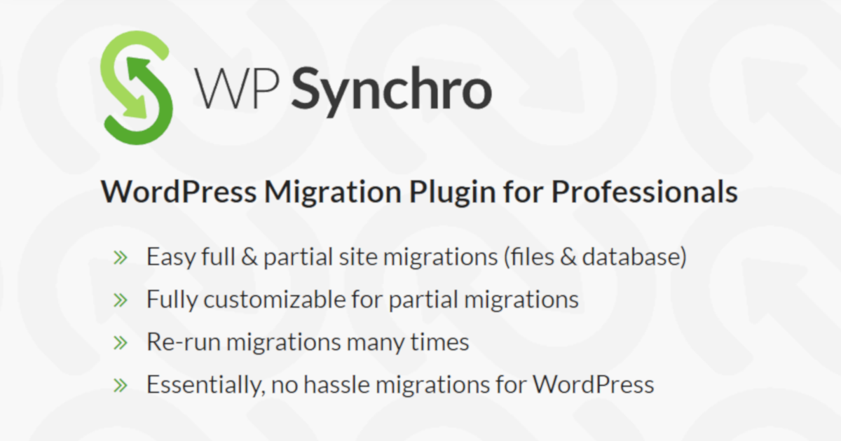 WP Synchro Pro 网站迁移 WordPress 插件