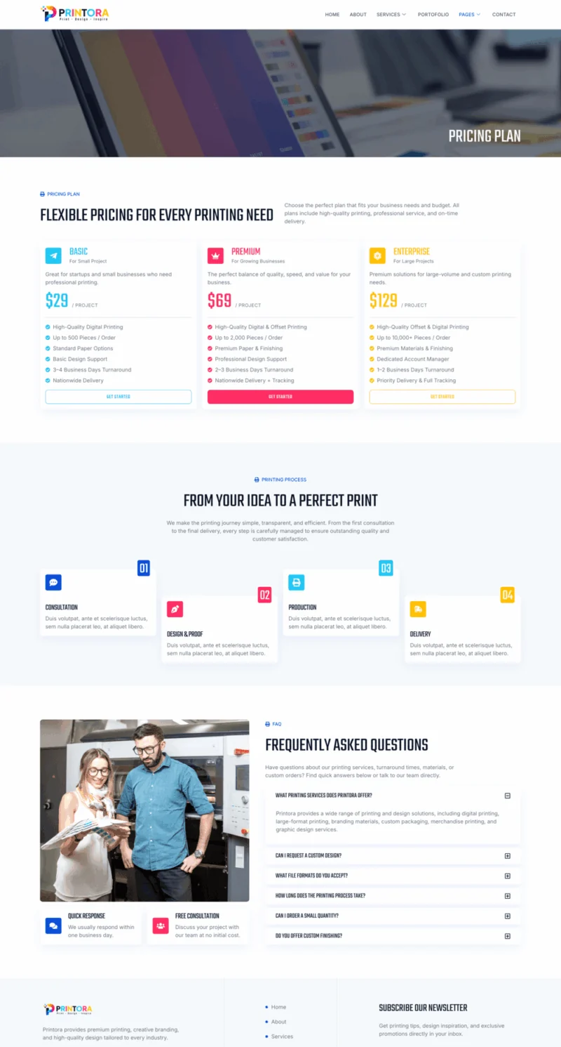 广告/营销 Elementor 模板价格页面预览