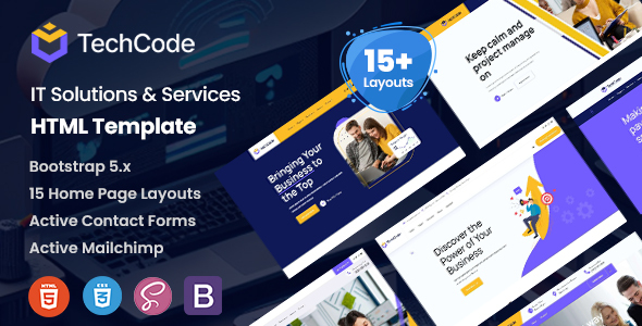 Techcode IT 解决方案与服务 HTML 模板