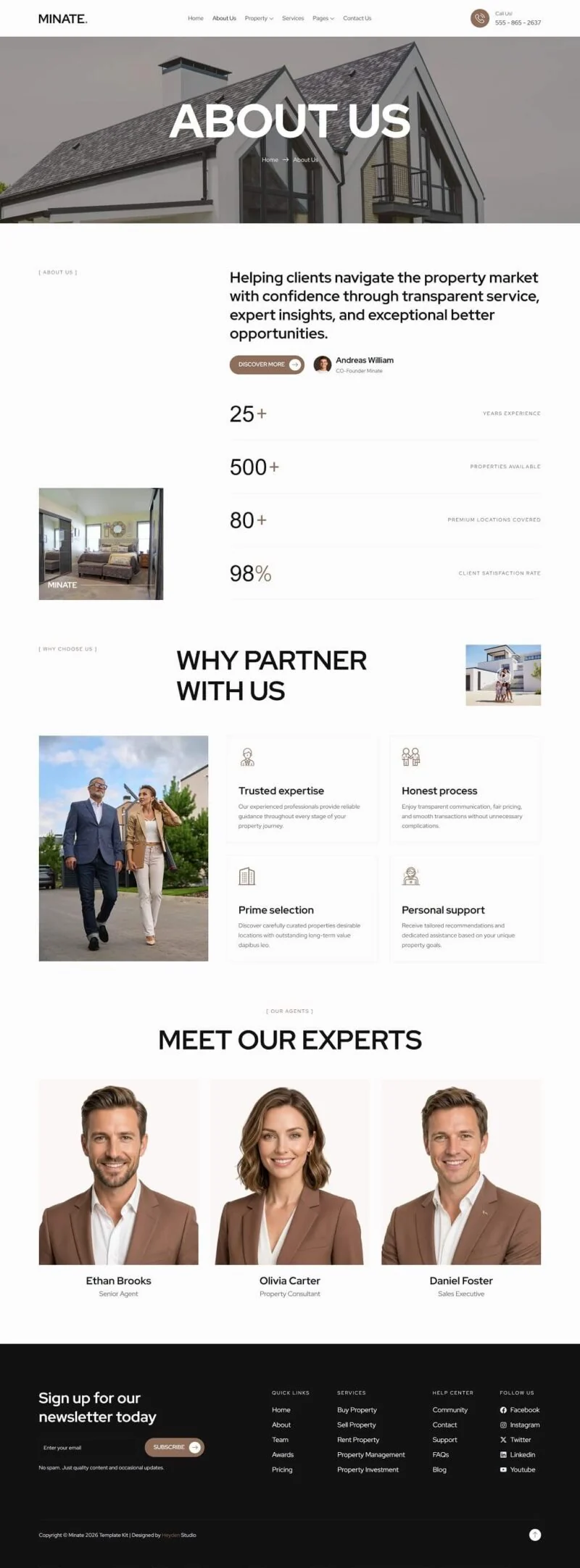 豪宅地产Elementor网站模板_一键导入快速建站插图2-WP资源海 建筑/地产 Elementor 模板关于我们预览
