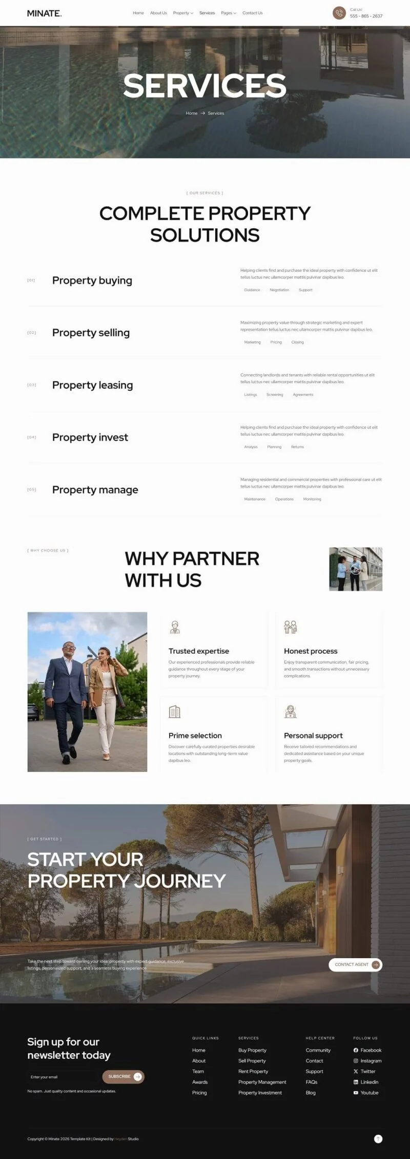 豪宅地产Elementor网站模板_一键导入快速建站插图3-WP资源海 建筑/地产 Elementor 模板服务页面预览