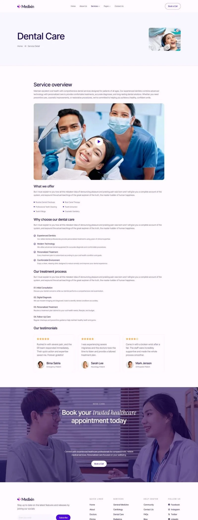 医疗健康服务Elementor网站模板_一键导入快速建站插图4-WP资源海 健康/医药 Elementor 模板服务详情预览