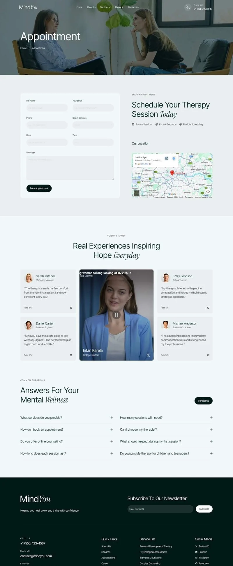 健康/医药 Elementor 模板预约页面预览