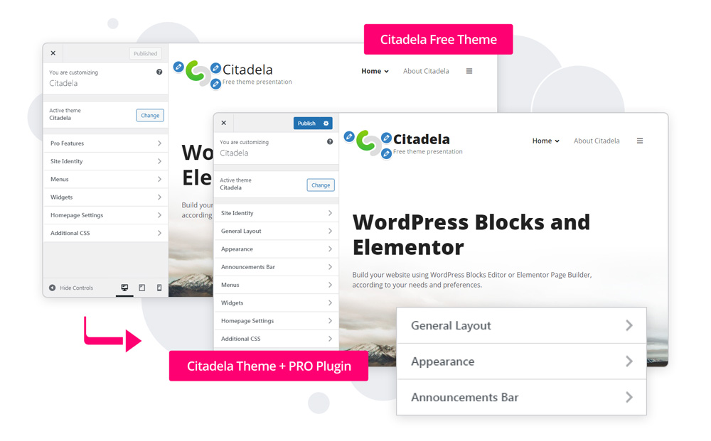 Citadela Pro 布局定制 WordPress 插件