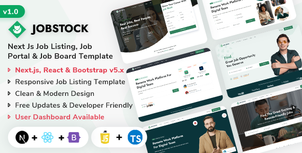 JobStock 招聘网站 Next.js 模板
