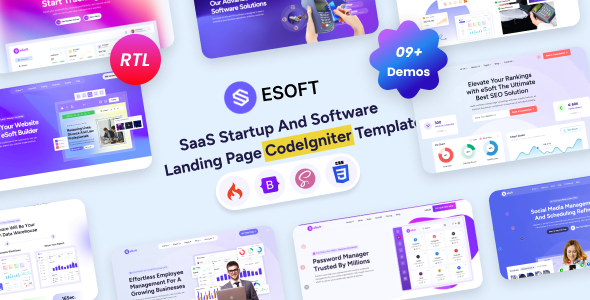 eSoft 软件落地页 HTML 模板