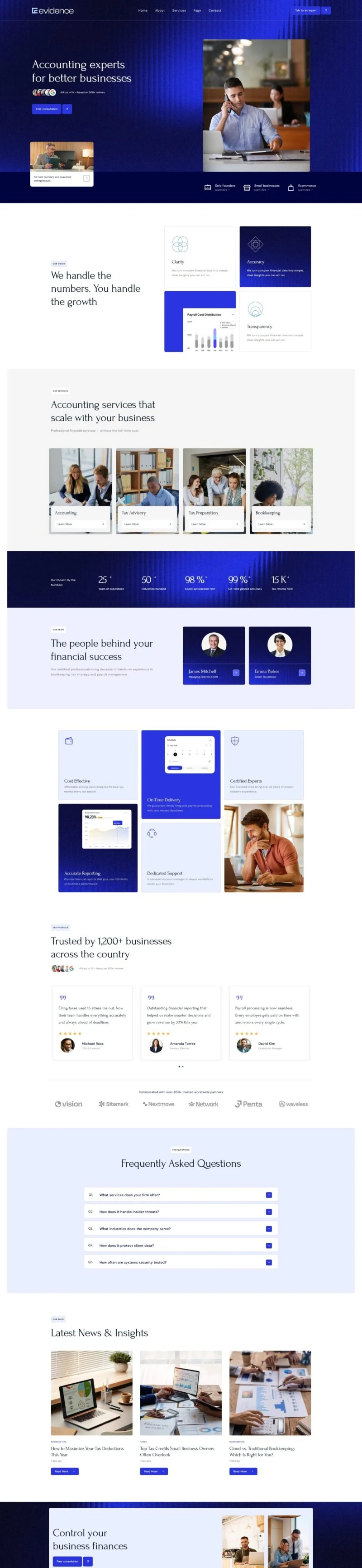 会计税务服务Elementor网站模板_一键导入快速建站插图1-WP资源海 金融/投资 Elementor 模板首页预览