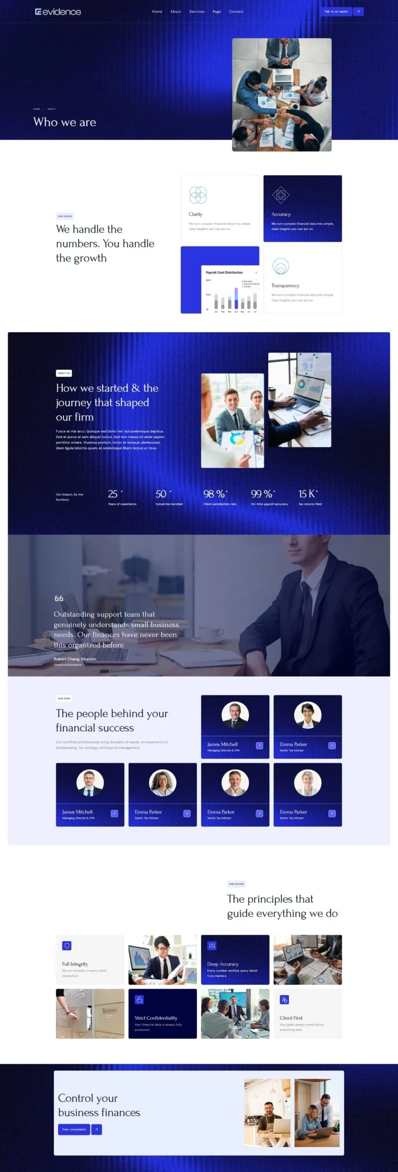 会计税务服务Elementor网站模板_一键导入快速建站插图2-WP资源海 金融/投资 Elementor 模板关于我们预览