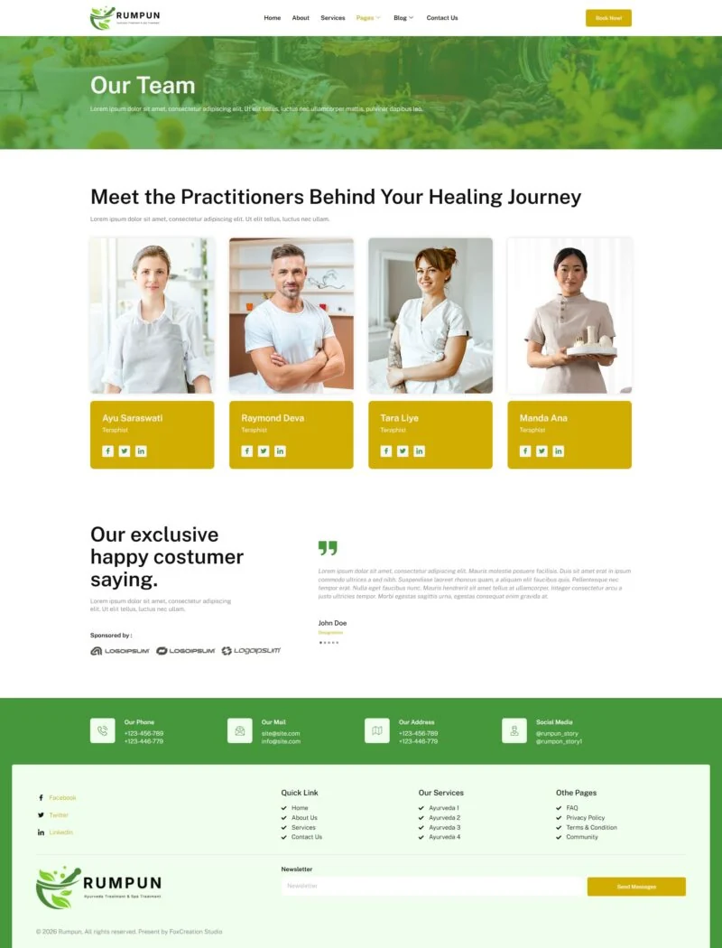 健康/医药 Elementor 模板团队页面预览