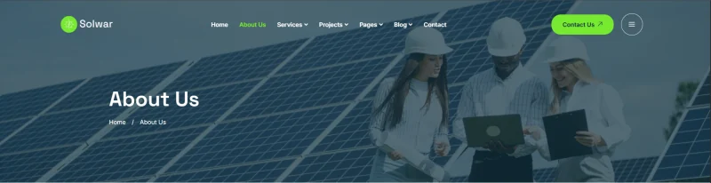 新能源Elementor网站模板_一键导入快速建站插图6-WP资源海 工业/工厂 Elementor 模板页眉预览