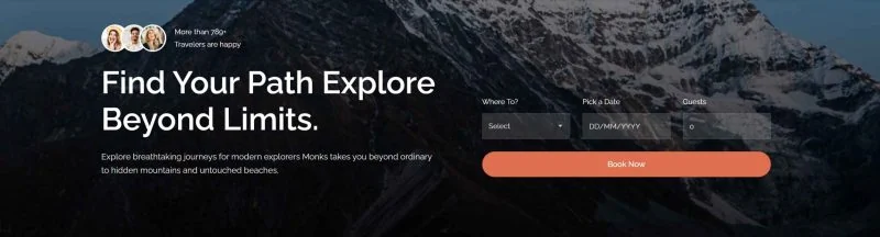 户外/旅行 Elementor 模板表单预览