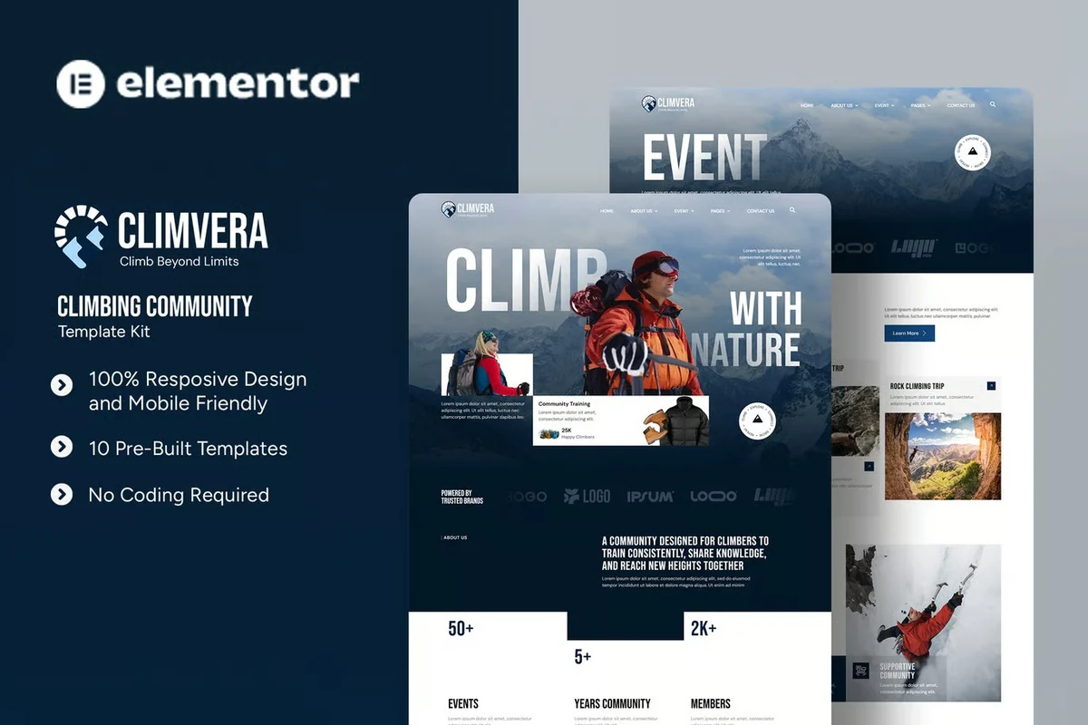 社交社区Elementor网站模板_一键导入快速建站插图-WP资源海 社交 Elementor 网站模板封面