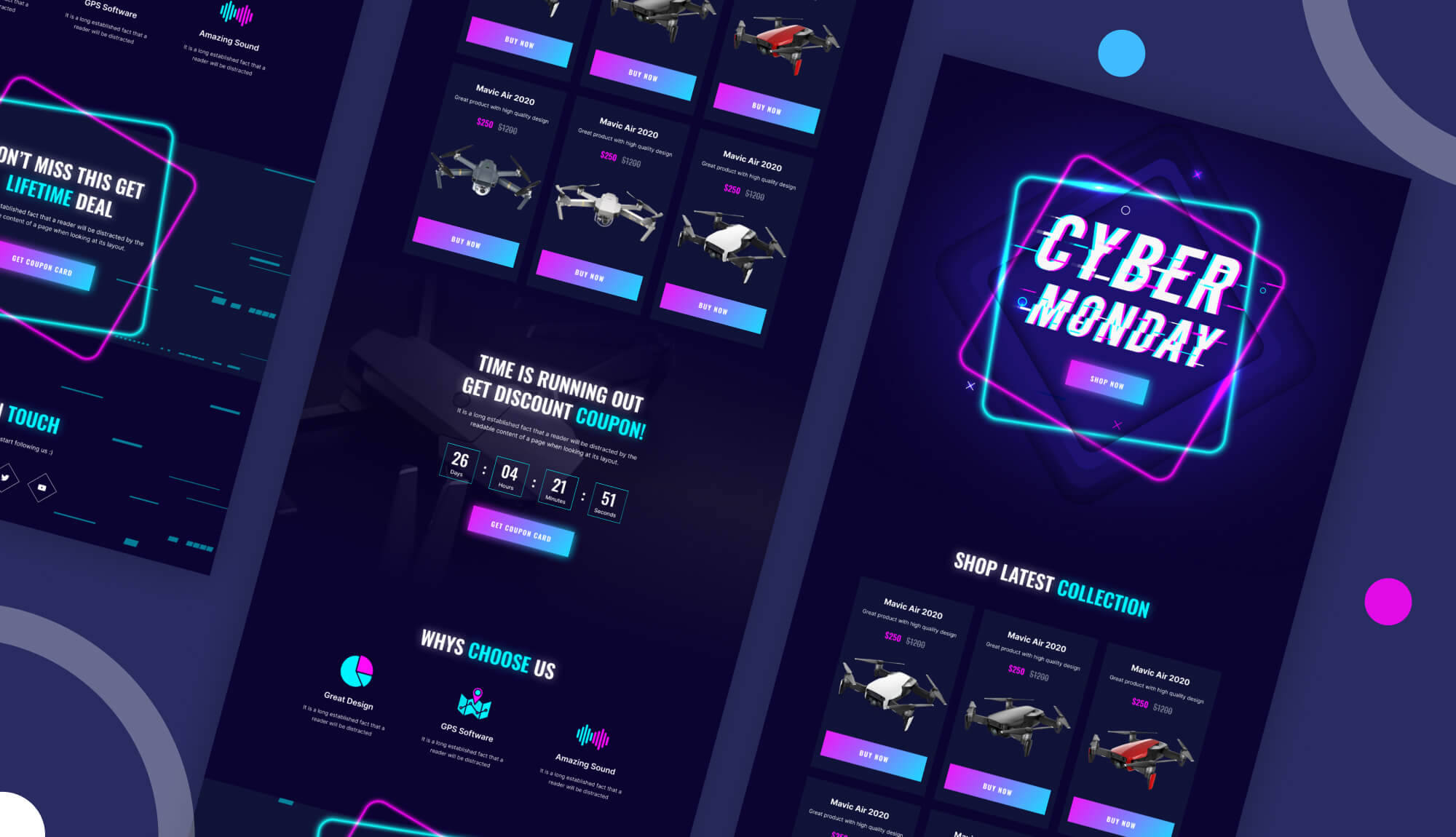 Cyber Monday 促销着陆页Elementor网站模板_一键导入快速建站