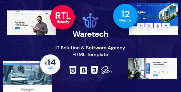 Waretech IT 解决方案 HTML5 模板