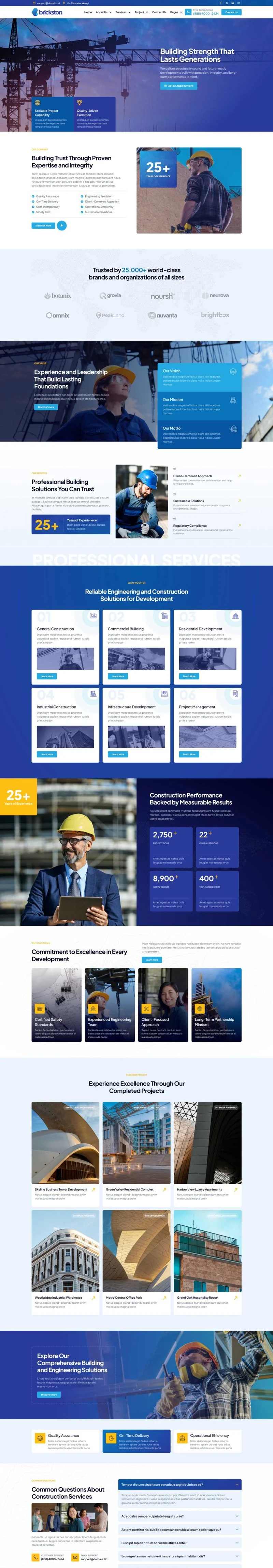 建筑施工服务Elementor网站模板_一键导入快速建站插图1-WP资源海 建筑/地产 Elementor 模板首页预览