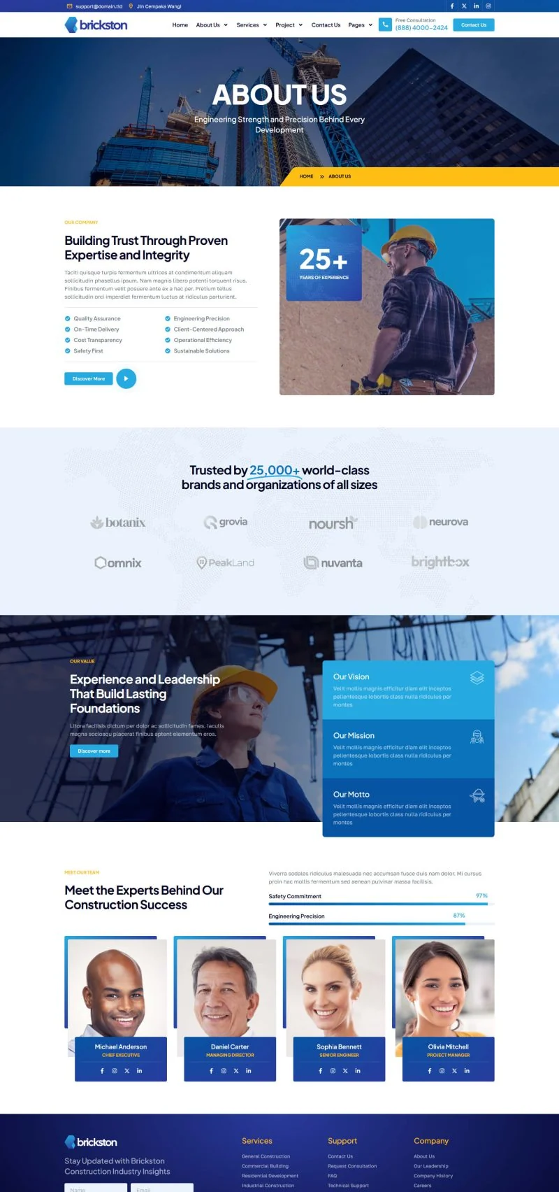 建筑施工服务Elementor网站模板_一键导入快速建站插图4-WP资源海 建筑/地产 Elementor 模板关于我们预览