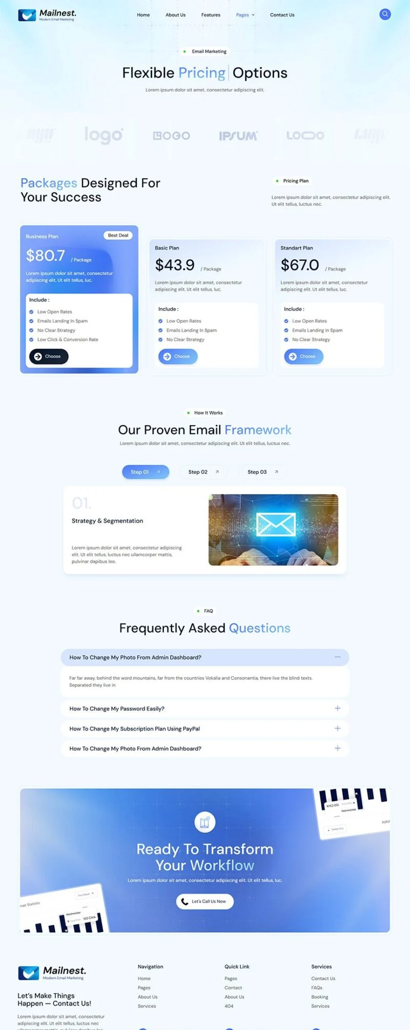 广告/营销 Elementor 模板价格页面预览