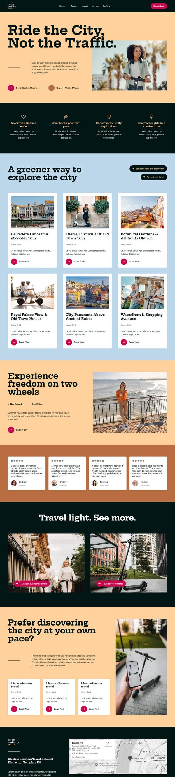 户外/旅行 Elementor 模板首页预览