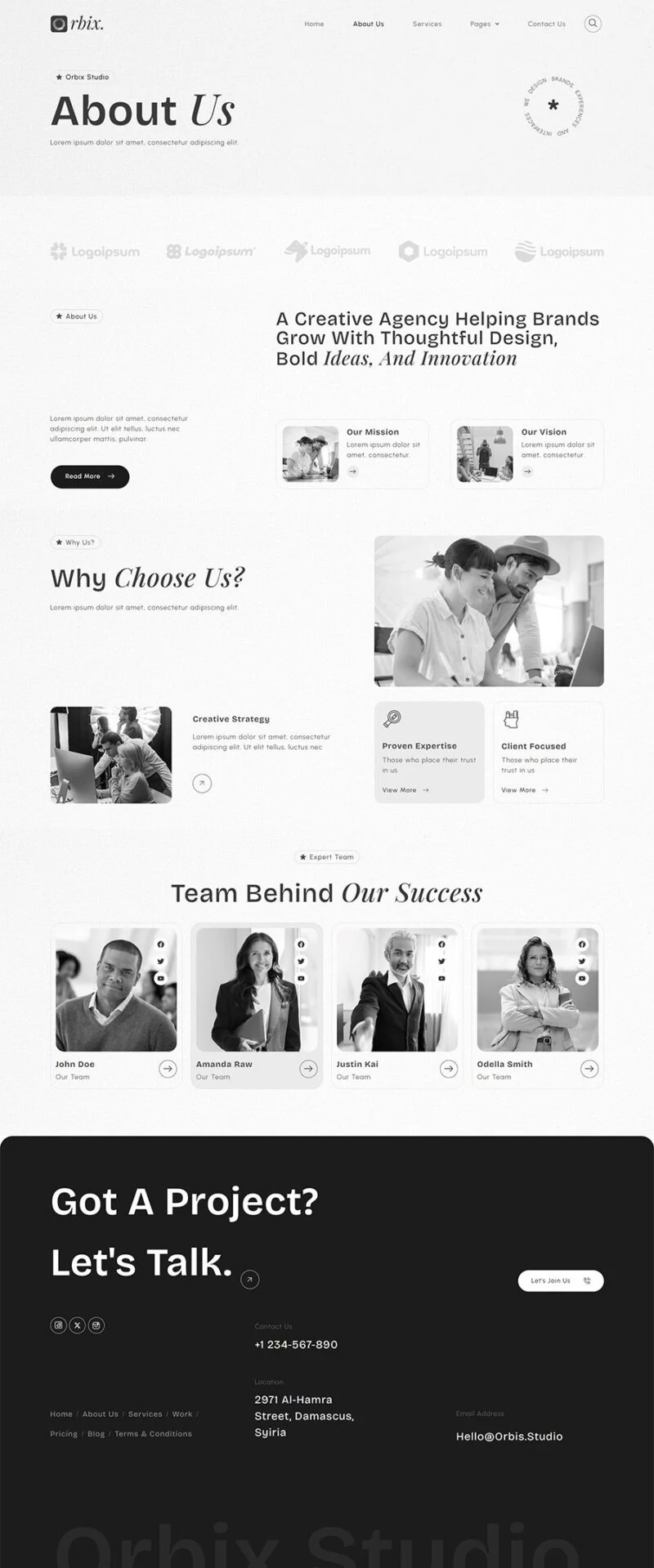 企业 Elementor 模板关于我们预览