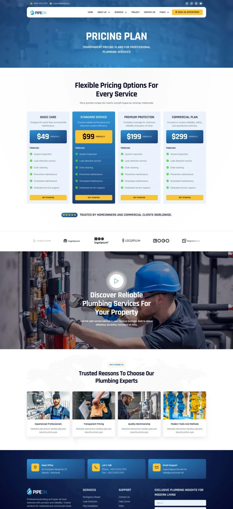 维修 Elementor 模板价格页面预览