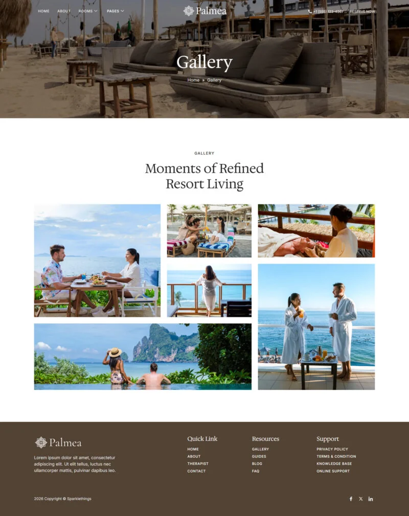 旅馆/酒店 Elementor 模板图片展示预览