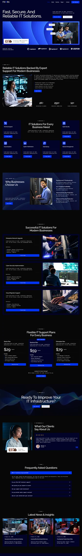 IT互联网 Elementor 模板首页预览