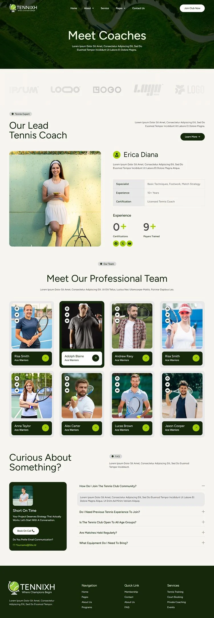 学校 Elementor 模板团队页面预览