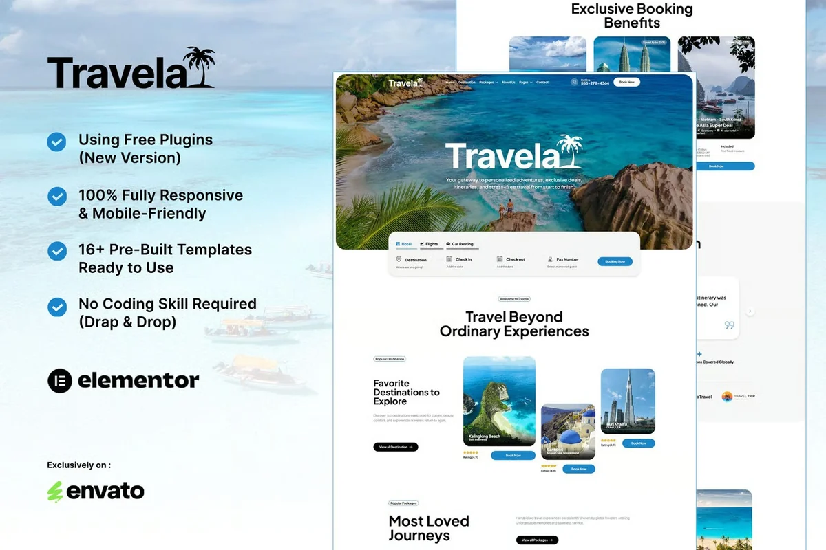 旅行社与行程产品Elementor网站模板_一键导入快速建站插图-WP资源海 户外/旅行 Elementor 网站模板封面