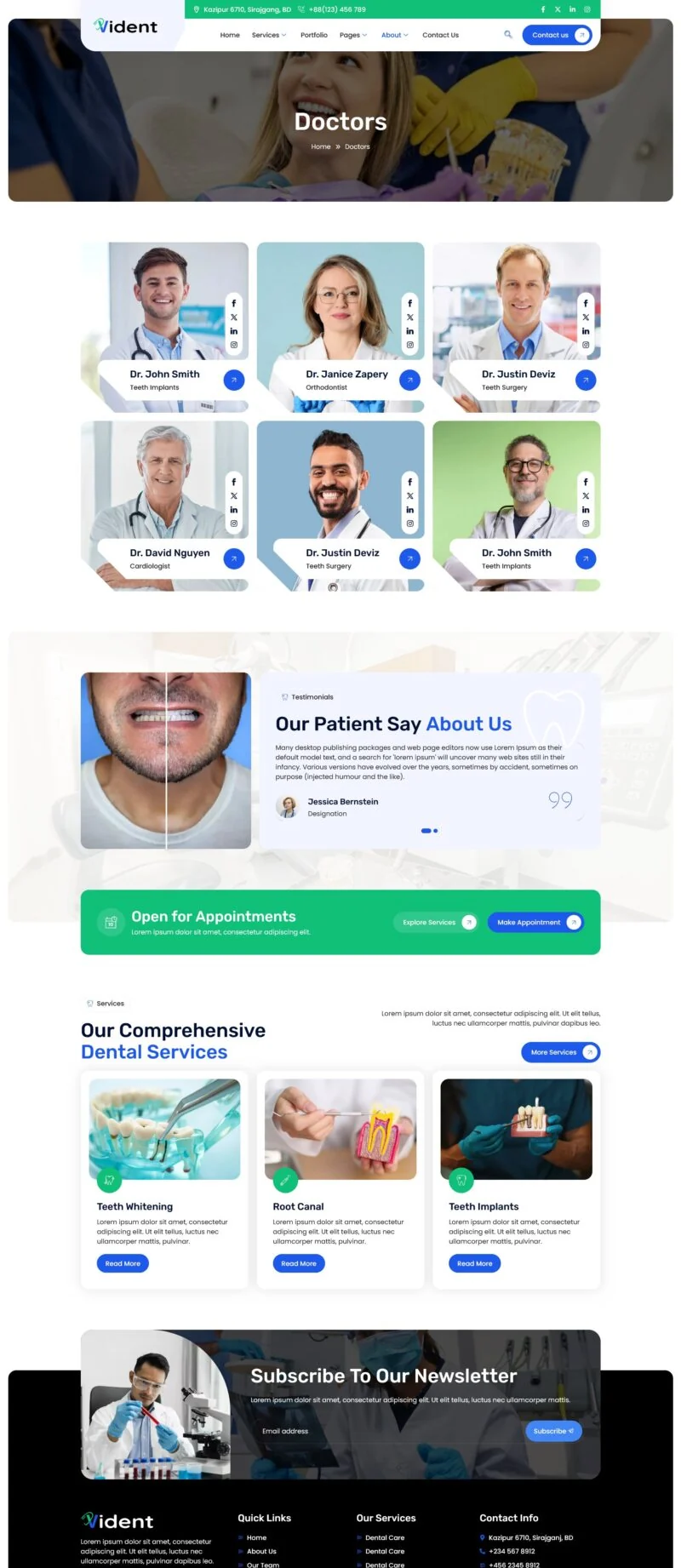 健康/医药 Elementor 模板医生团队预览