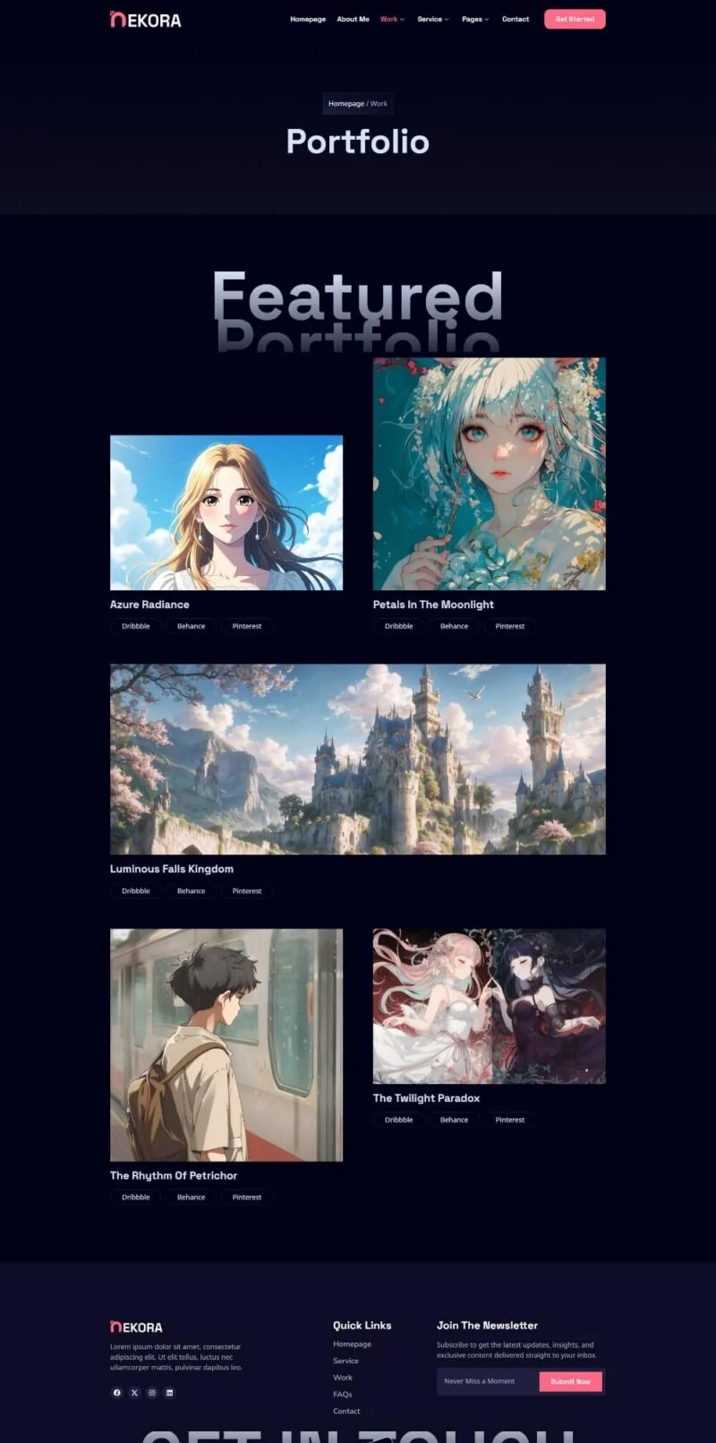 设计师自由职业作品集Elementor网站模板_一键导入快速建站插图2-WP资源海 艺术/设计 Elementor 模板案例页面预览