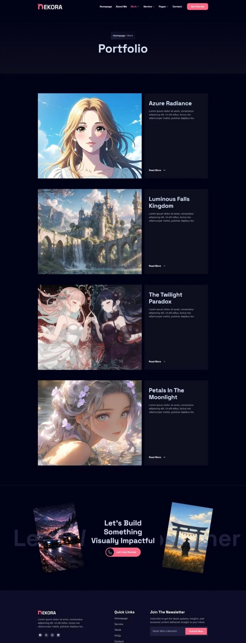 设计师自由职业作品集Elementor网站模板_一键导入快速建站插图4-WP资源海 艺术/设计 Elementor 模板案例页面预览