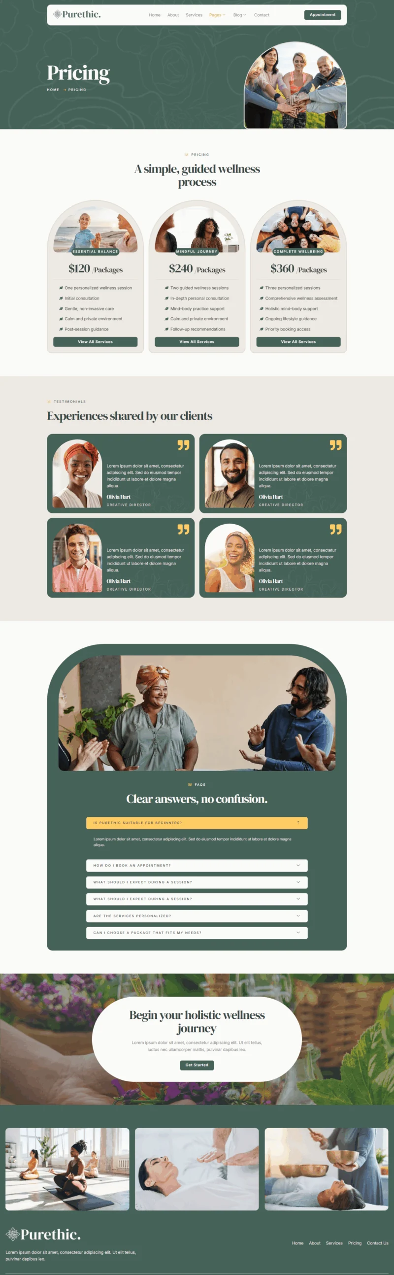 健康/医药 Elementor 模板价格页面预览