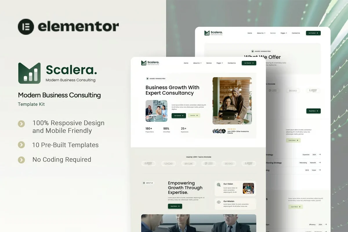 商业咨询Elementor网站模板_一键导入快速建站插图-WP资源海 服务/咨询 Elementor 网站模板封面