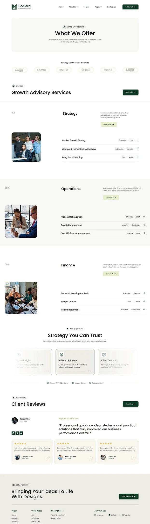 服务/咨询 Elementor 模板服务页面预览