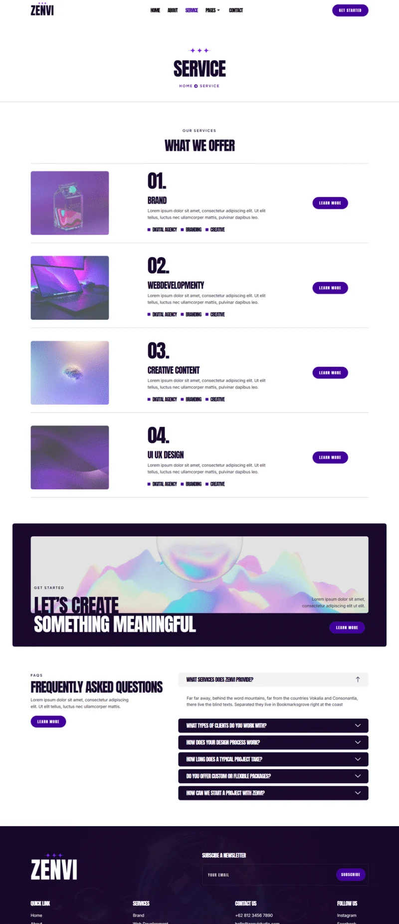 广告/营销 Elementor 模板服务页面预览