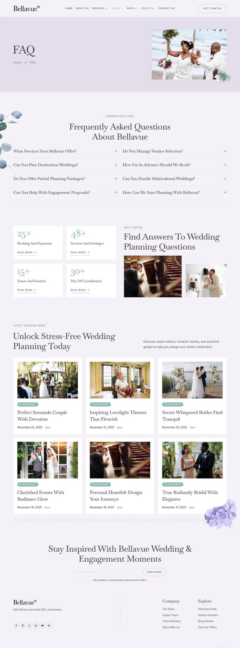 婚礼/婚庆 Elementor 模板常见问题预览