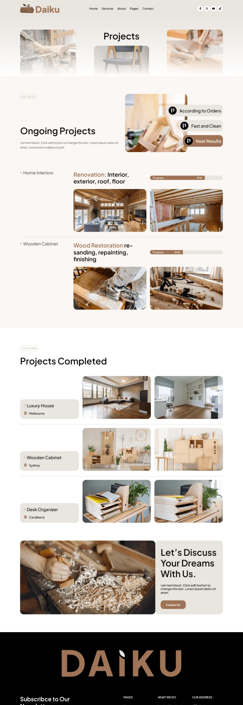 家居用品 Elementor 模板项目案例预览