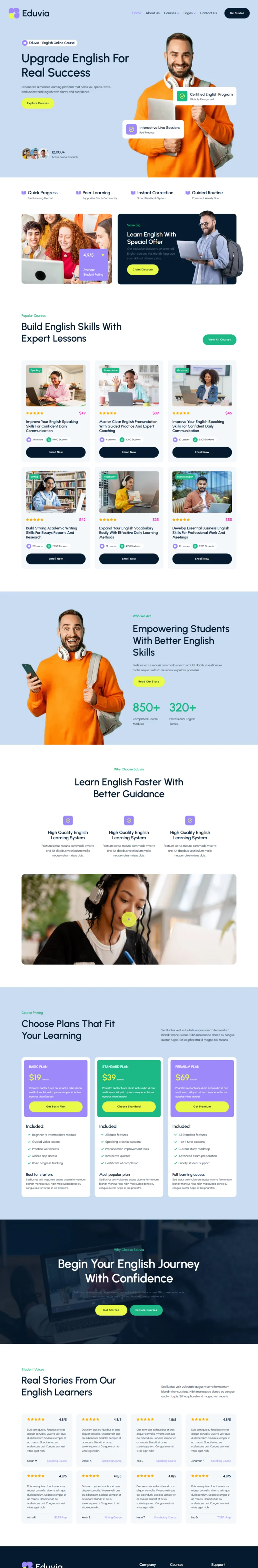教育/培训 Elementor 模板首页预览