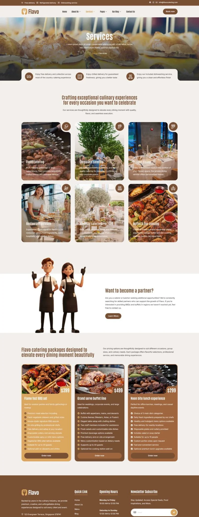 餐饮/食品 Elementor 模板服务页面预览
