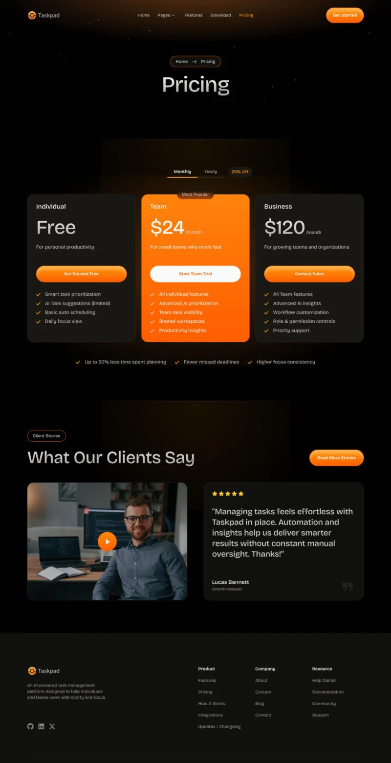 AI Elementor 模板价格页面预览