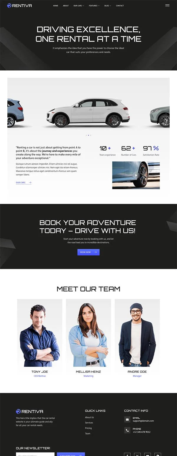交通工具 Elementor 模板关于我们预览